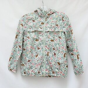 H&M Kids Patterned Windbreaker Jacket Light Green Bunny girls summer spring 8 10